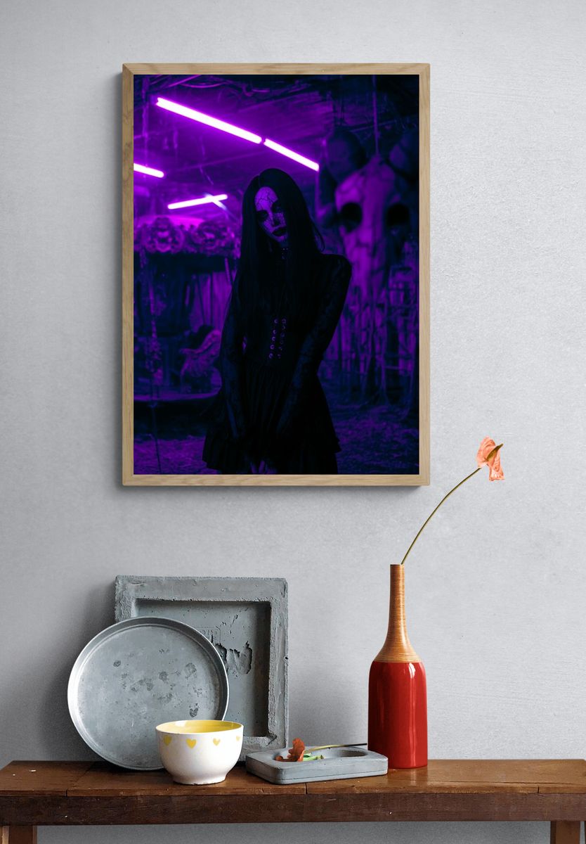 Neon Gothic Portrait Poster. — room view 3