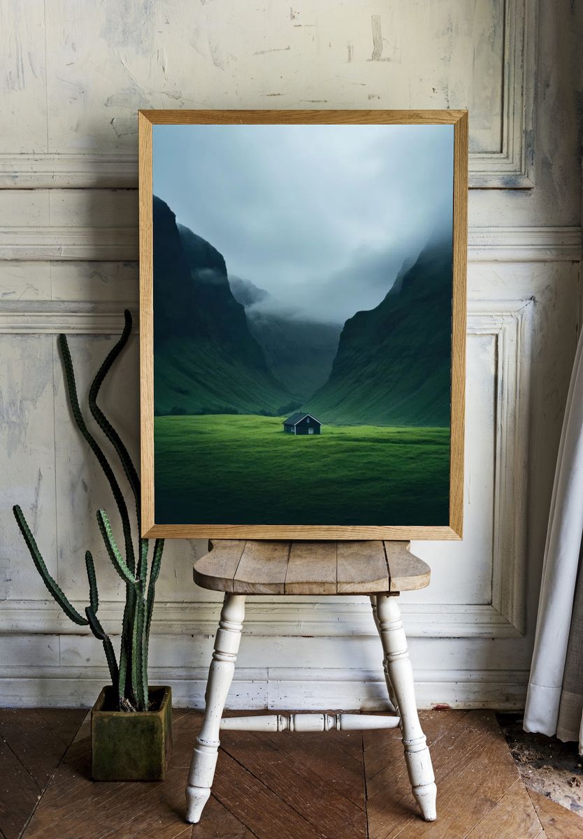 Solitary House in a Valley — Nature Poster room preview