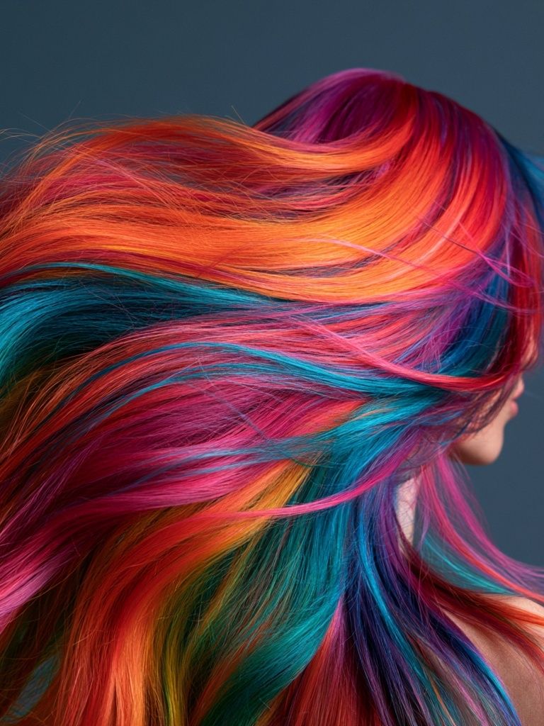 Neon Hair Portrait Print. poster — photography art