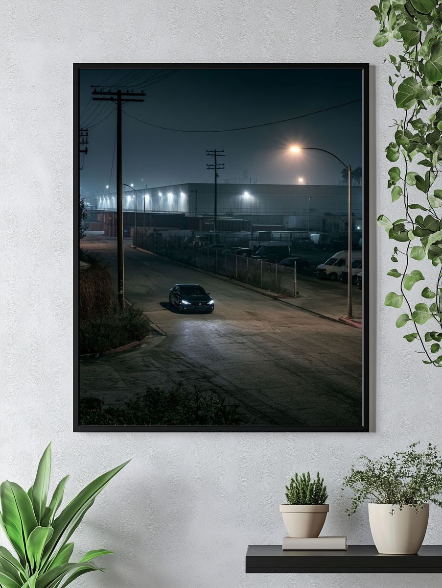 Nocturnal Industrial Street Photography Poster. — room view 4