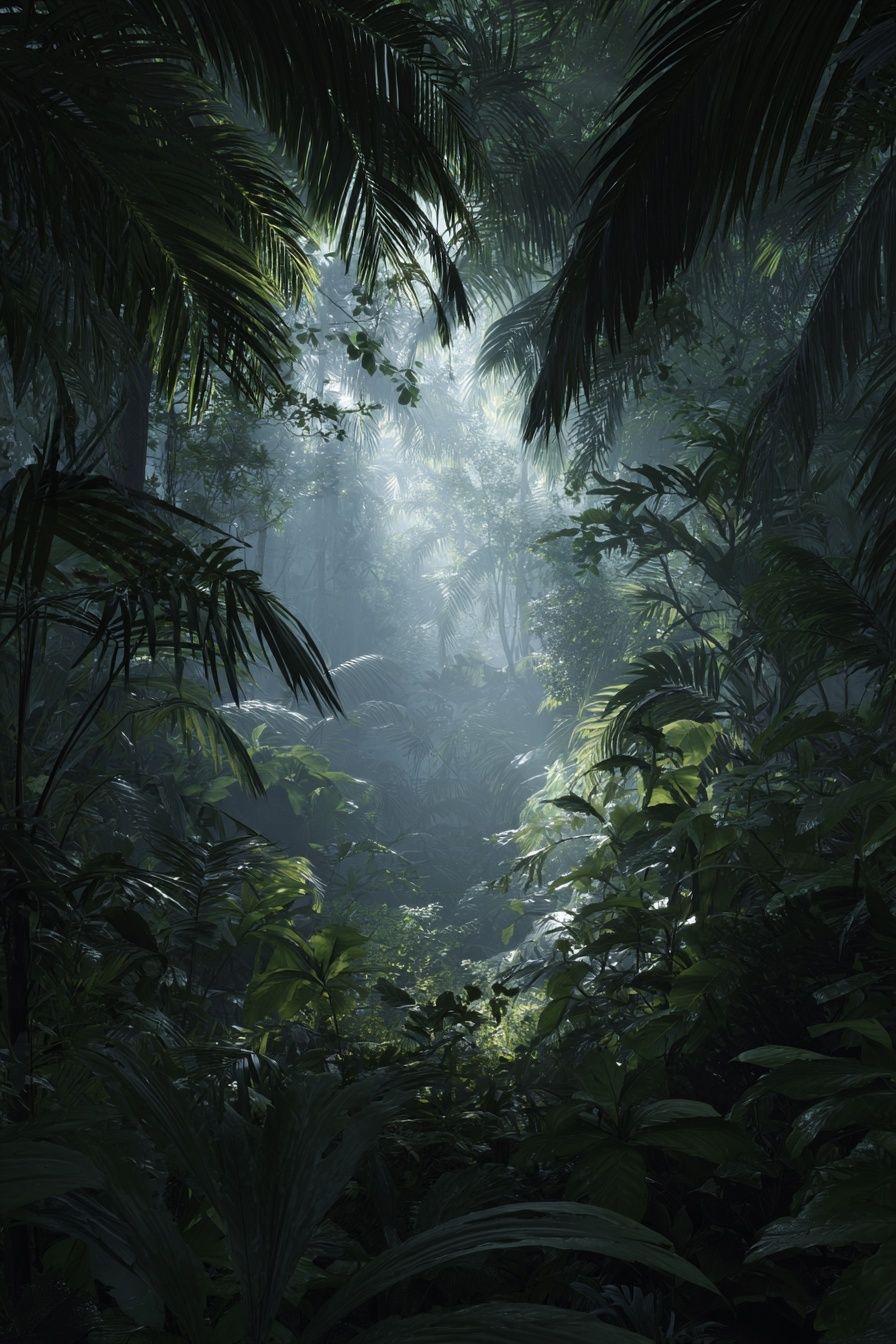 Misty Jungle Path — Nature Print. poster — nature art