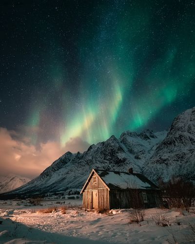 Northern Lights Over Cabin — Photography Print
