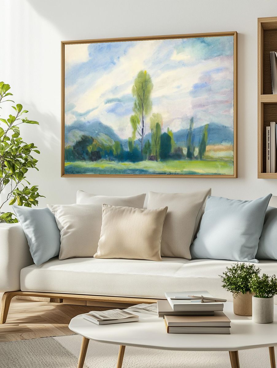 Lush Landscape — Watercolor Print. — room view 2