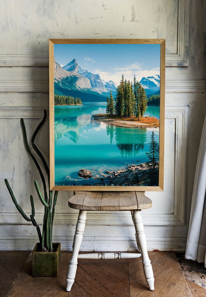 Mountain Lake Reflection — Nature Poster room preview