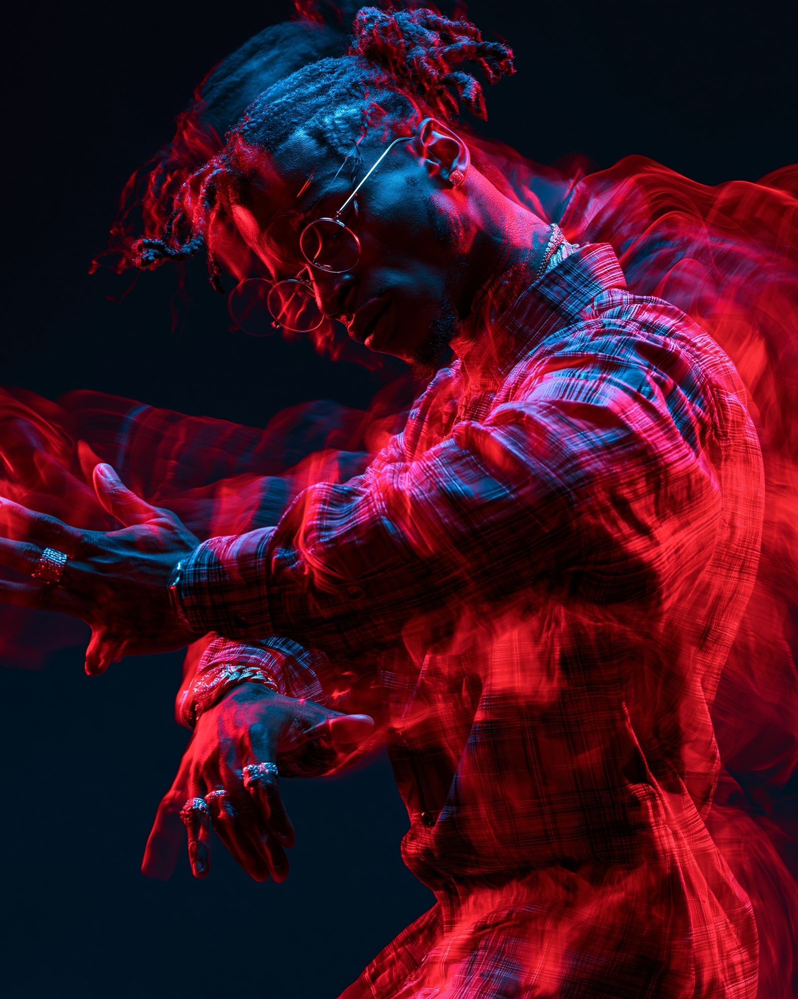 Neon Motion Portrait Print. poster — photography art