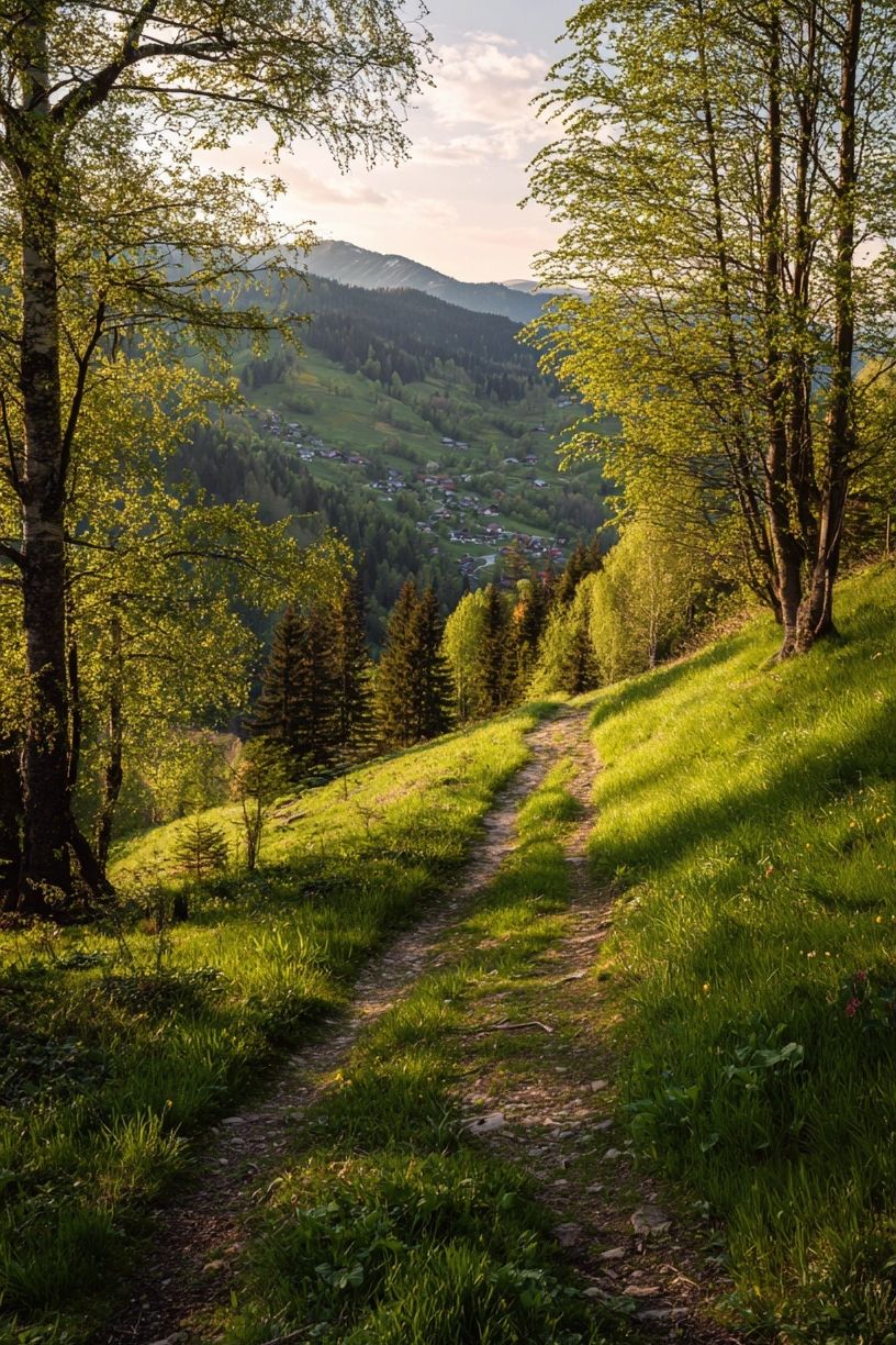 Serene Mountain Path — Nature Poster. poster detail