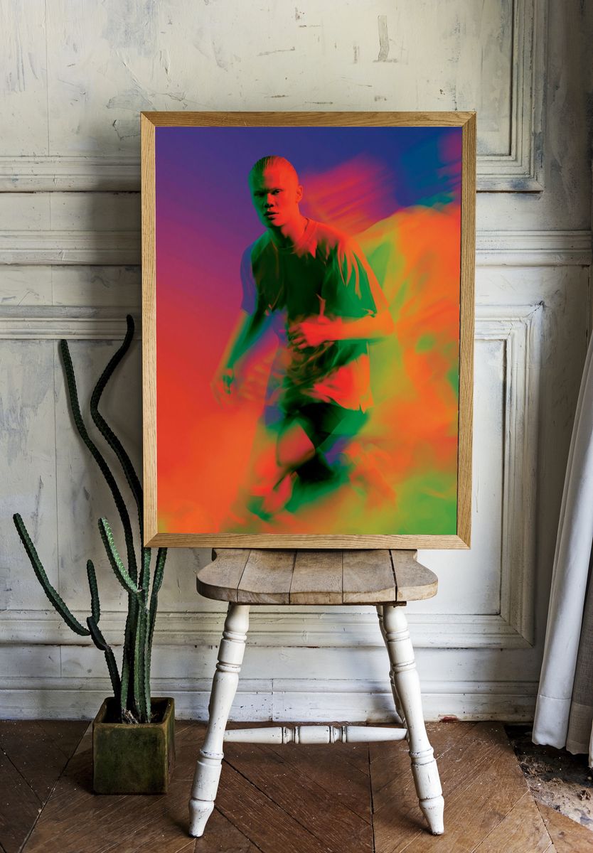 Neon Motion Portrait Print. room preview