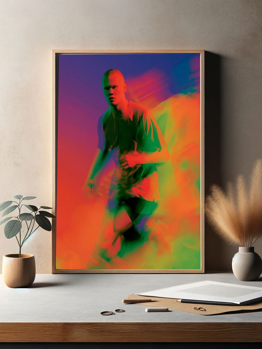 Neon Motion Portrait Print. — room view 2