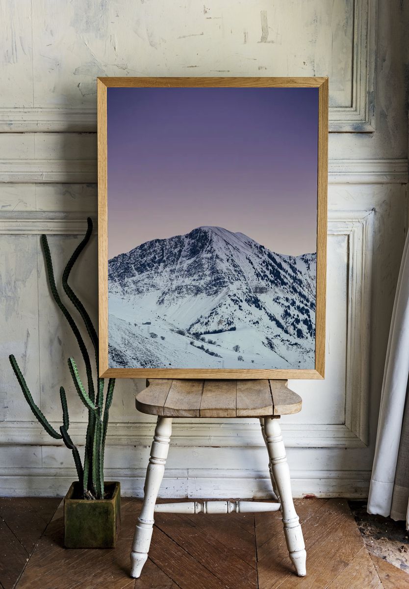Snowy Mountain Landscape Poster. room preview