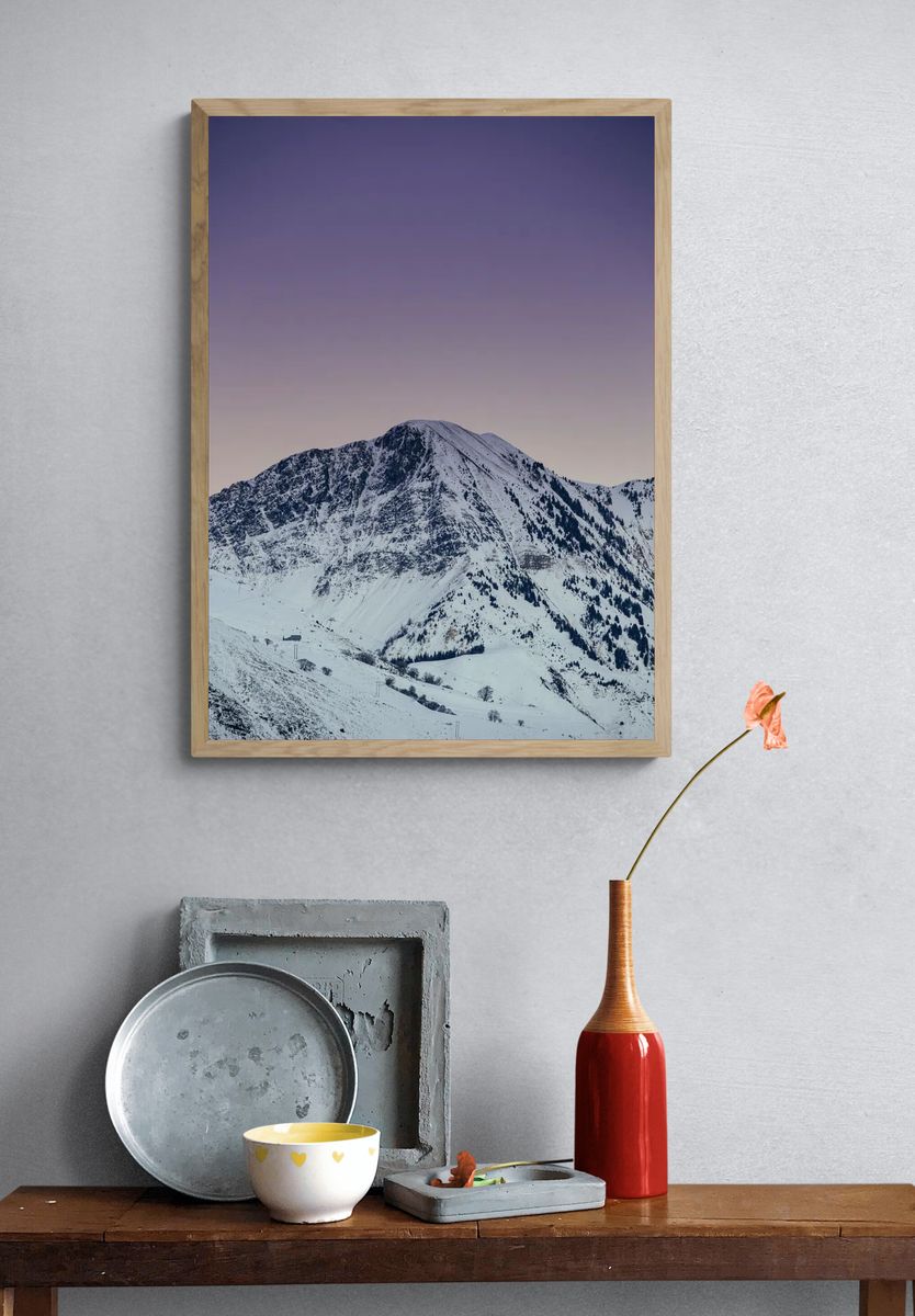 Snowy Mountain Landscape Poster. — room view 3