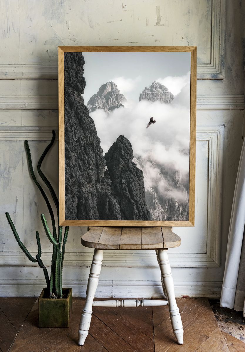 Majestic Mountains and Bird — Photography Print room preview