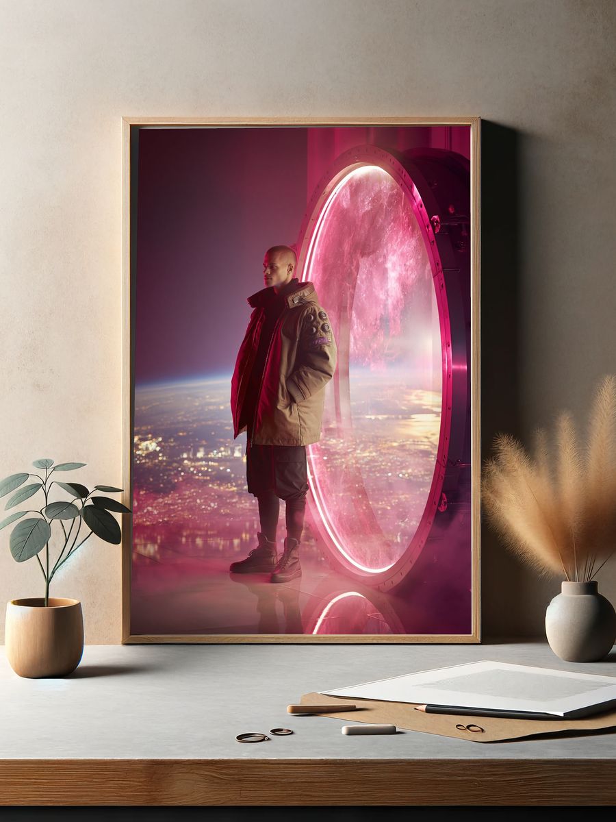 Neon Portal Portrait Poster. — room view 2