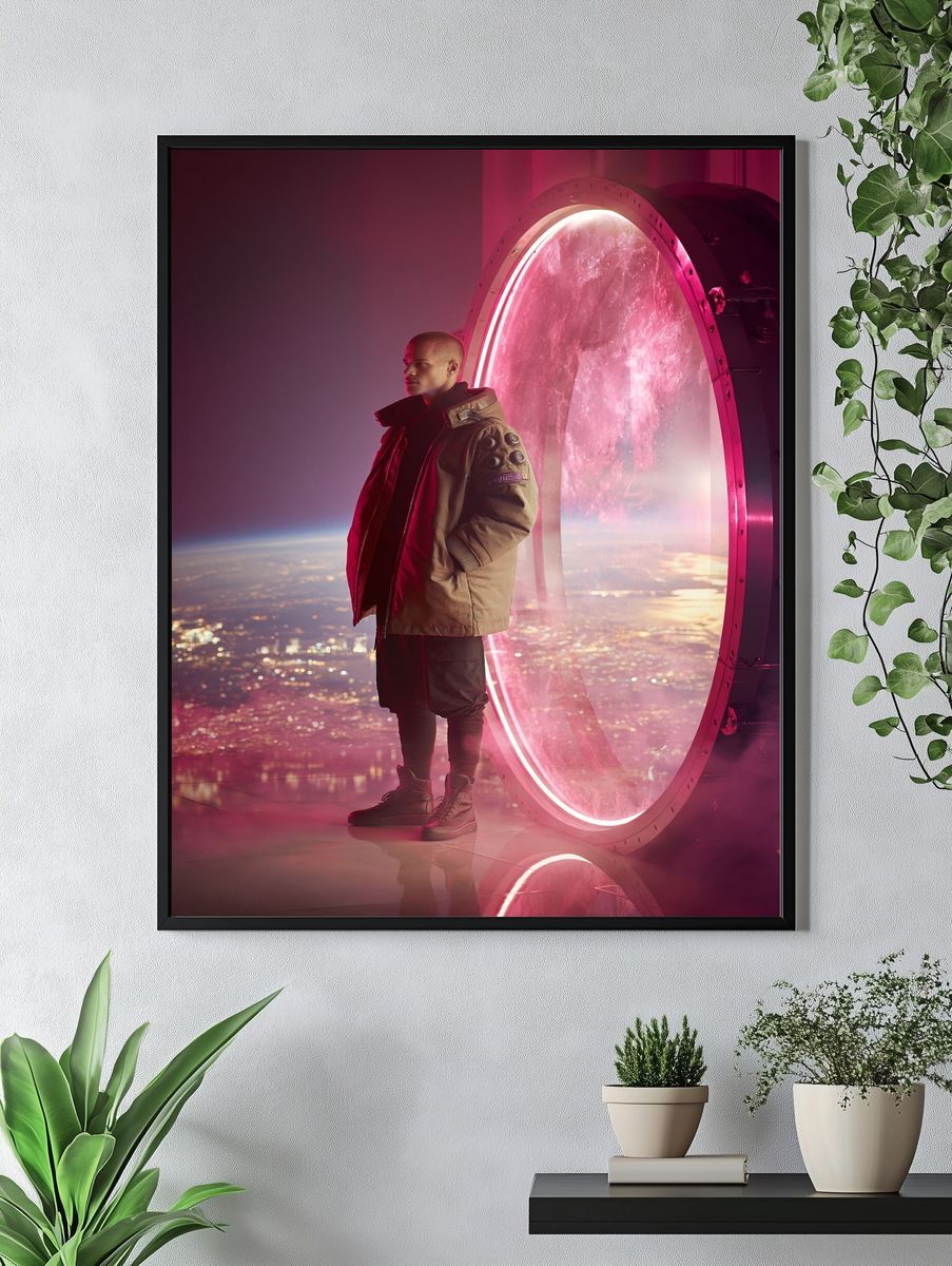 Neon Portal Portrait Poster. — room view 4
