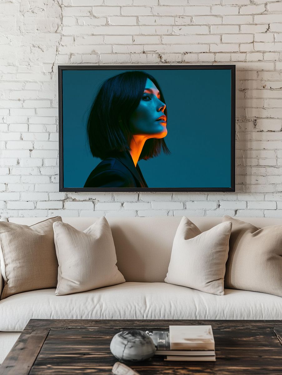 Neon Portrait Photography Poster. room preview