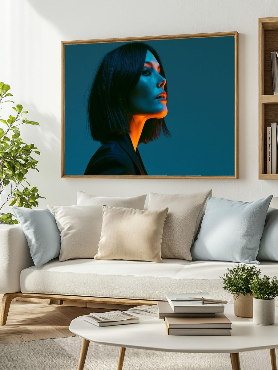 Neon Portrait Photography Poster. — room view 2