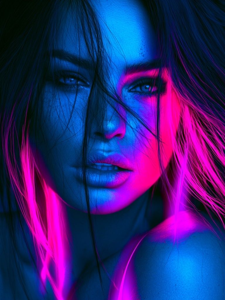 Neon Portrait Photography Poster. poster — photography art