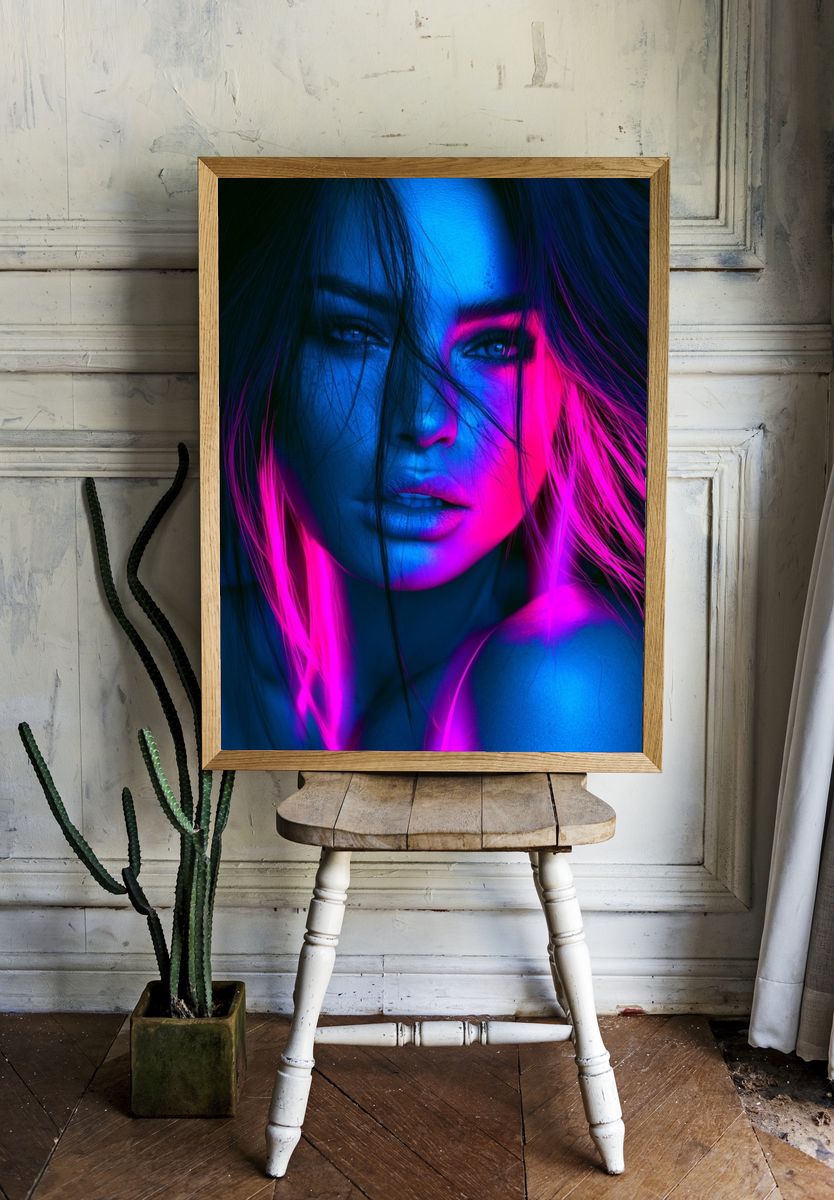 Neon Portrait Photography Poster. room preview