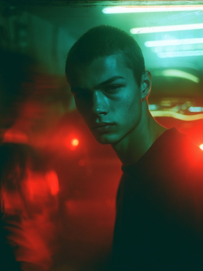 Neon Portrait Photography Poster. poster detail