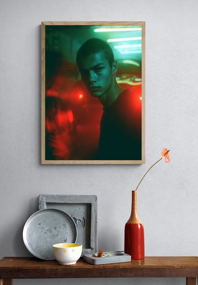 Neon Portrait Photography Poster. — room view 3