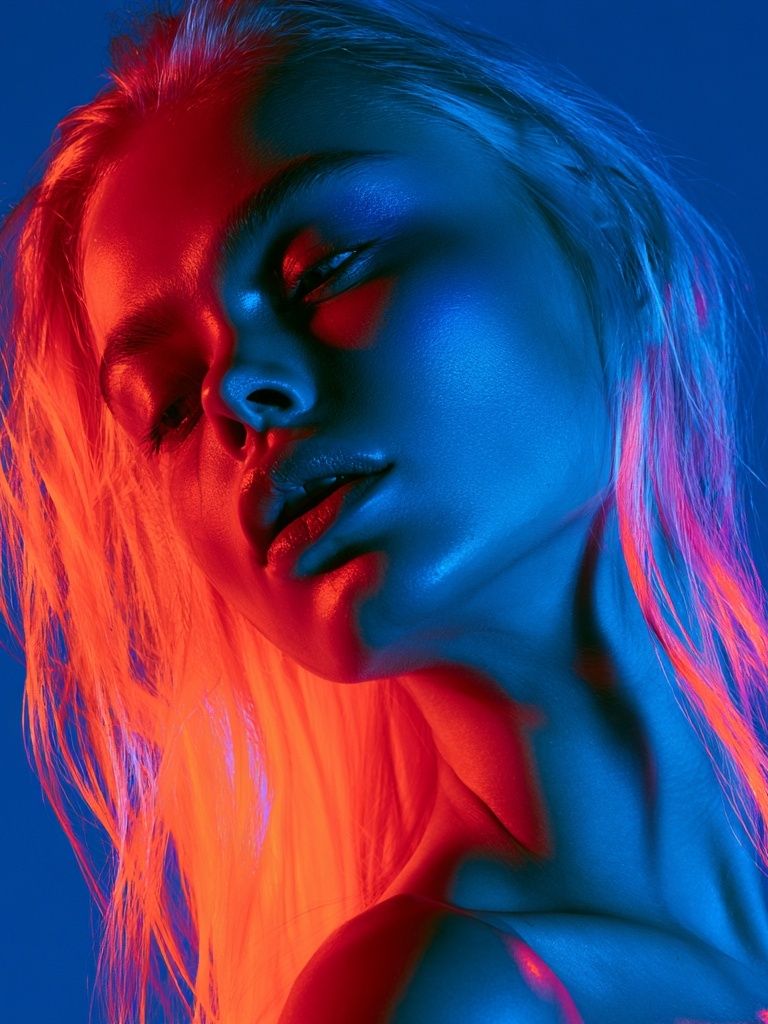 Neon Portrait Photography Poster. poster — photography art