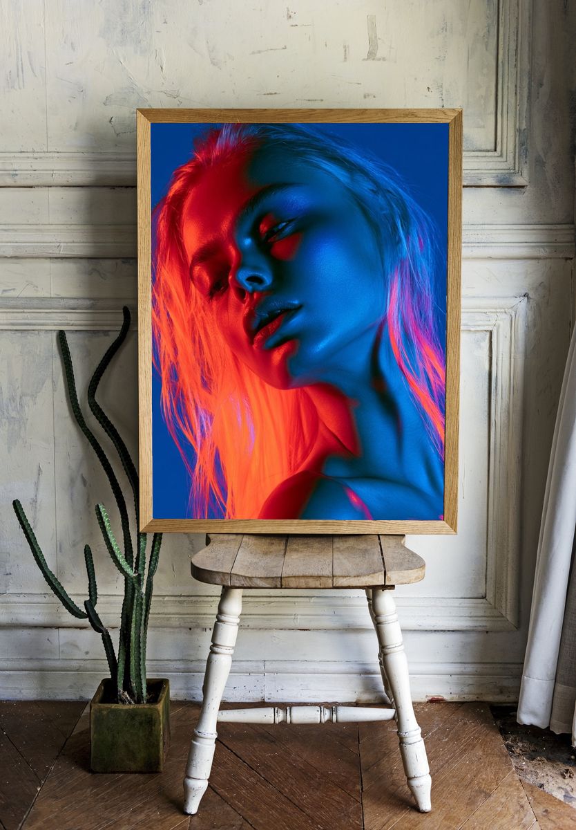 Neon Portrait Photography Poster. room preview