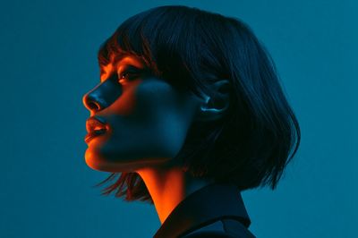 Neon Profile Portrait Print.