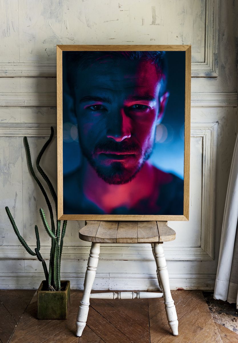 Neon Portrait Poster. — room view 1