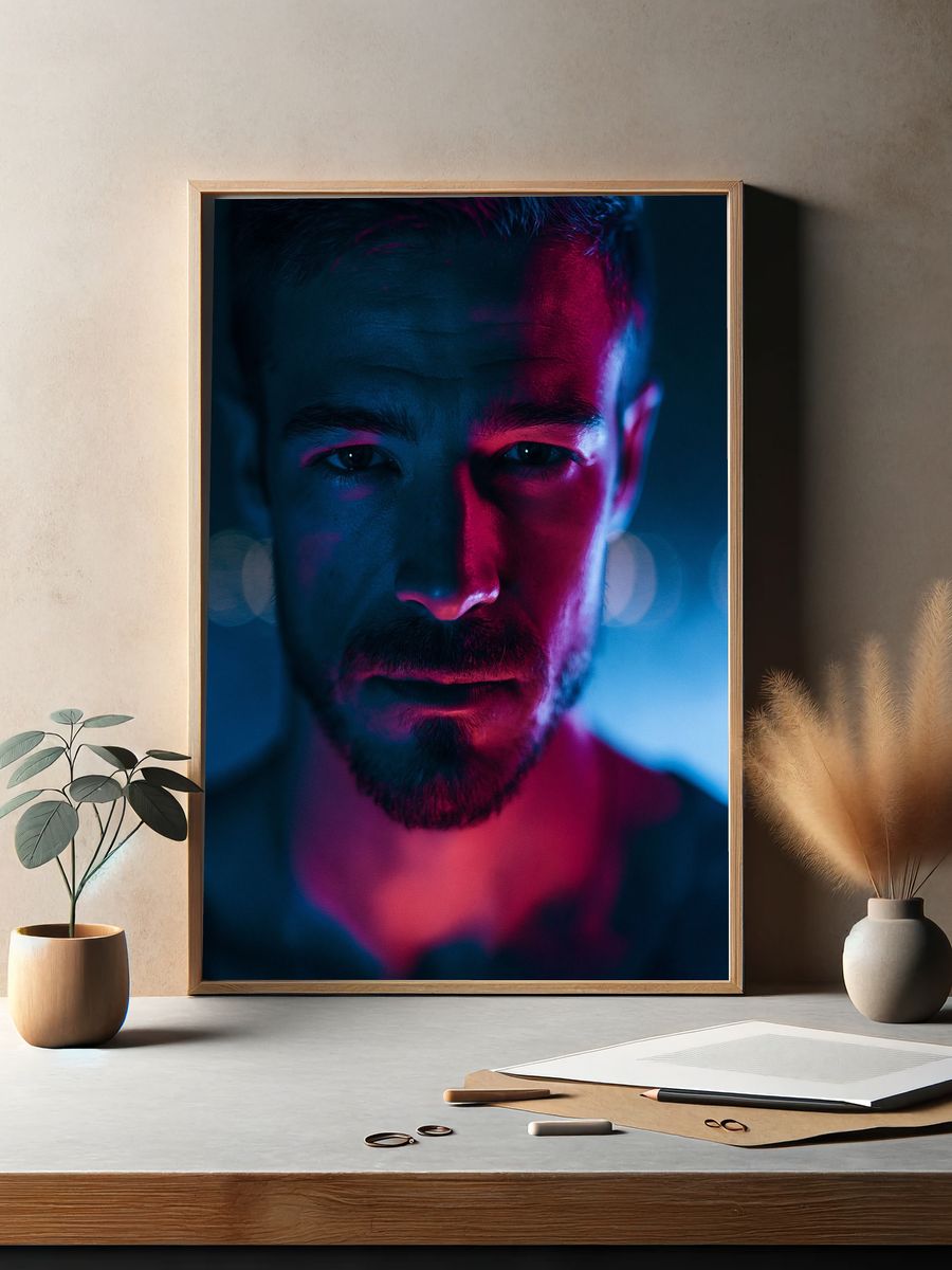 Neon Portrait Poster. — room view 2