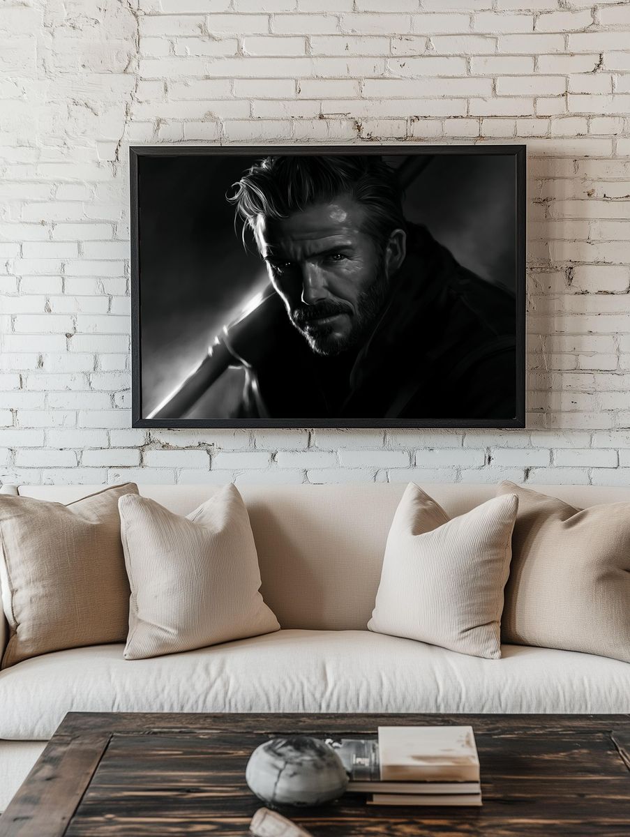 Moody Noir Portrait Poster. room preview