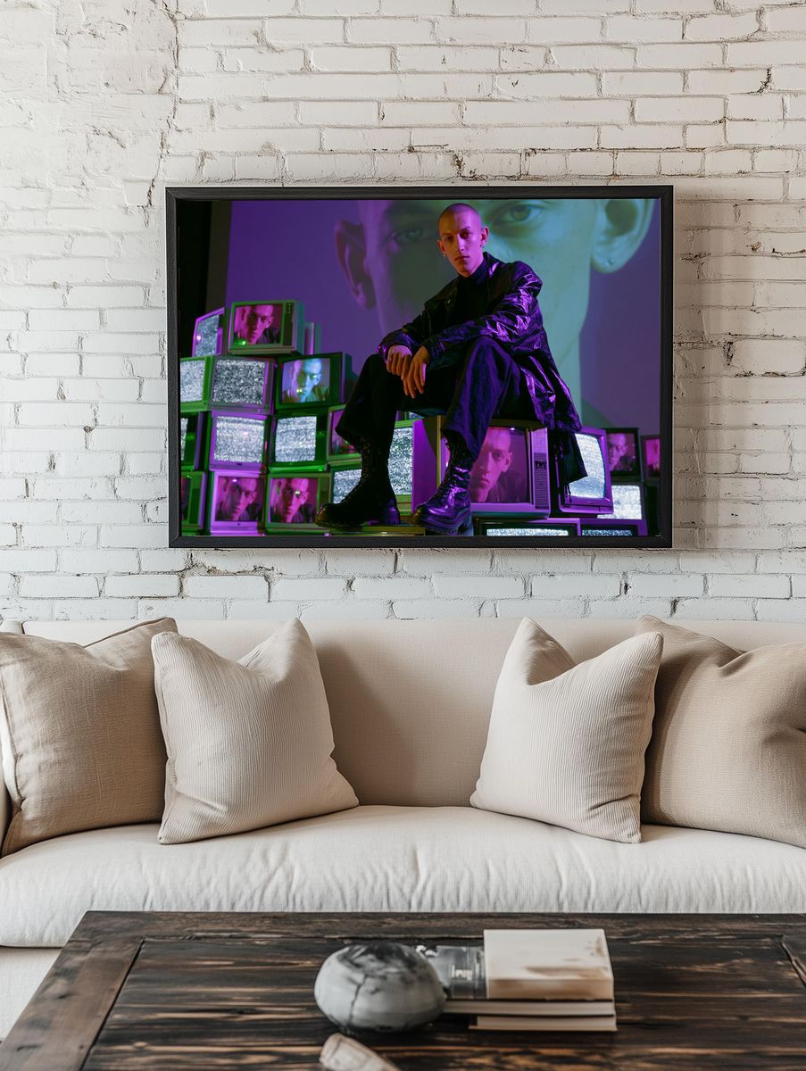 Neon Portrait TV Stack Poster. room preview