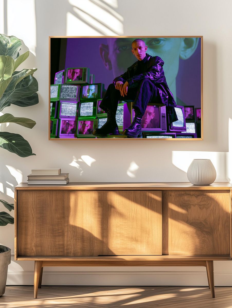 Neon Portrait TV Stack Poster. — room view 3
