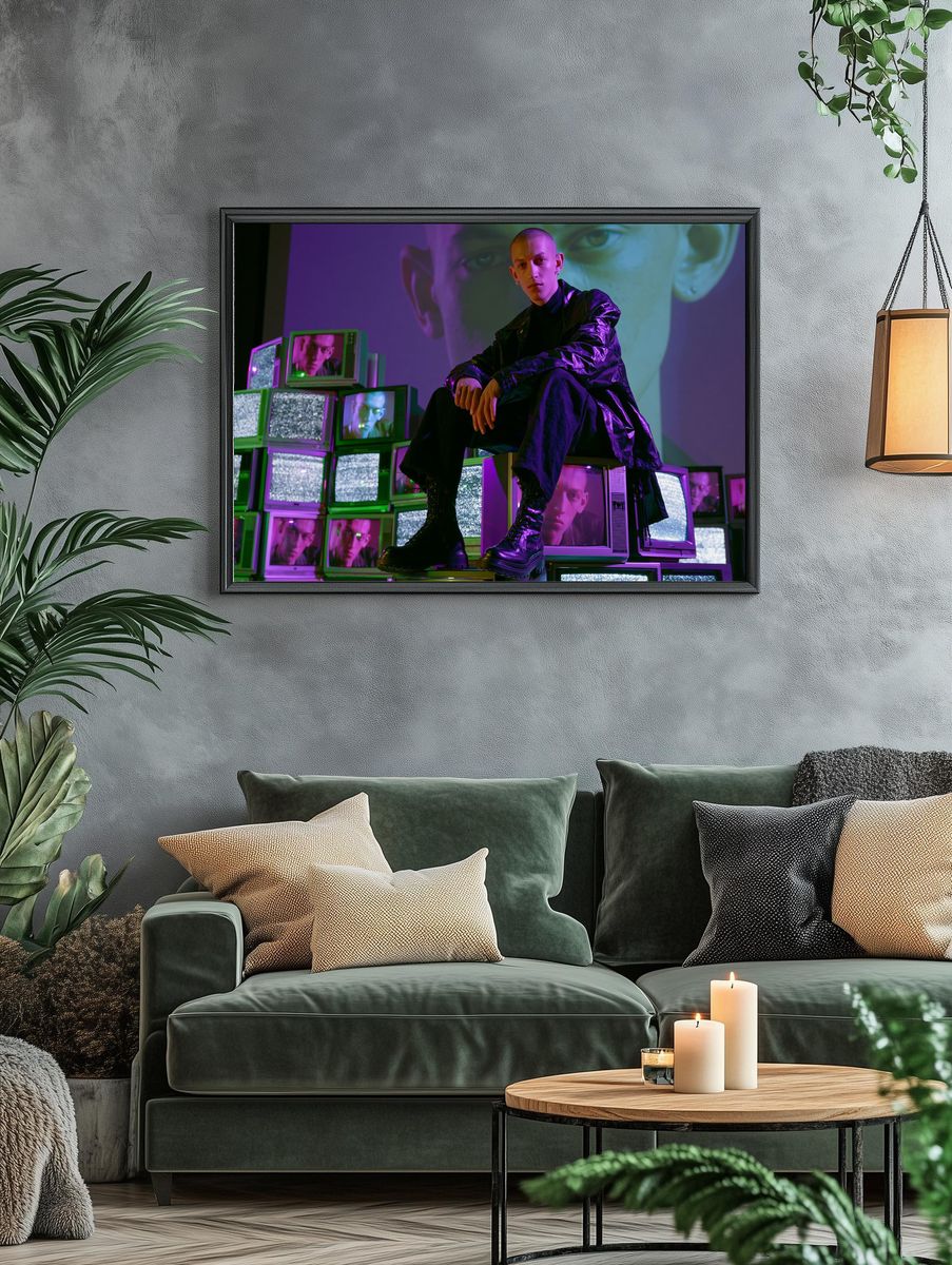 Neon Portrait TV Stack Poster. — room view 4