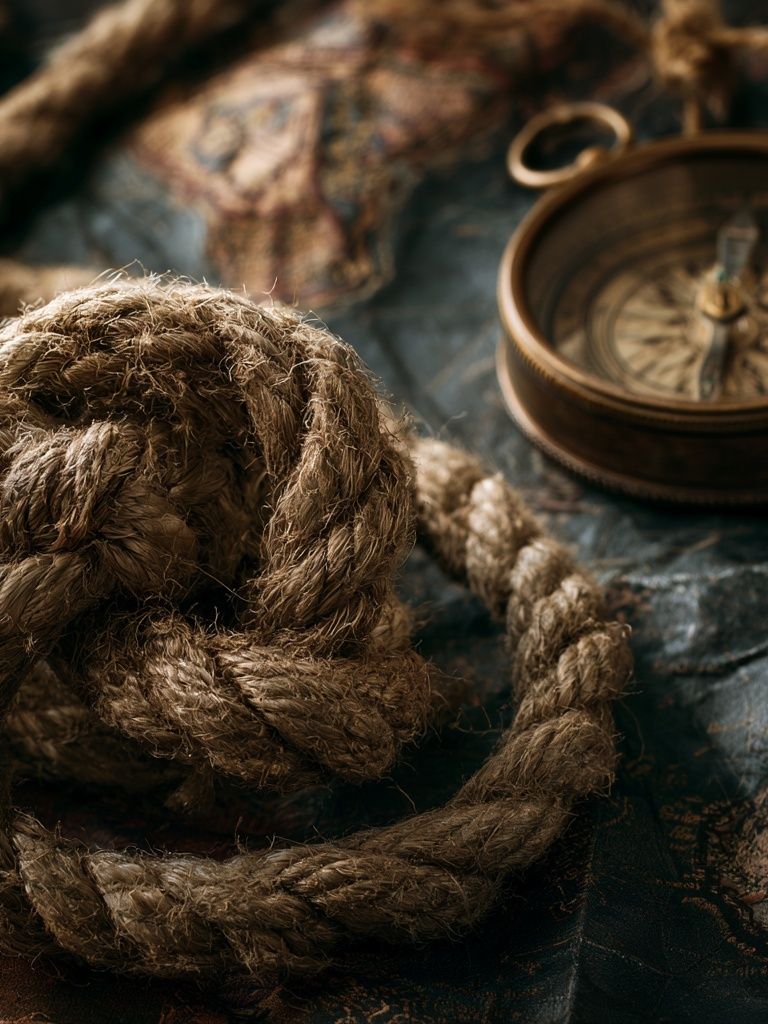 Nautical Rope and Compass Photography Poster. poster detail
