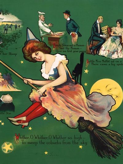 Whimsical Nursery Rhyme Illustration Poster. poster
