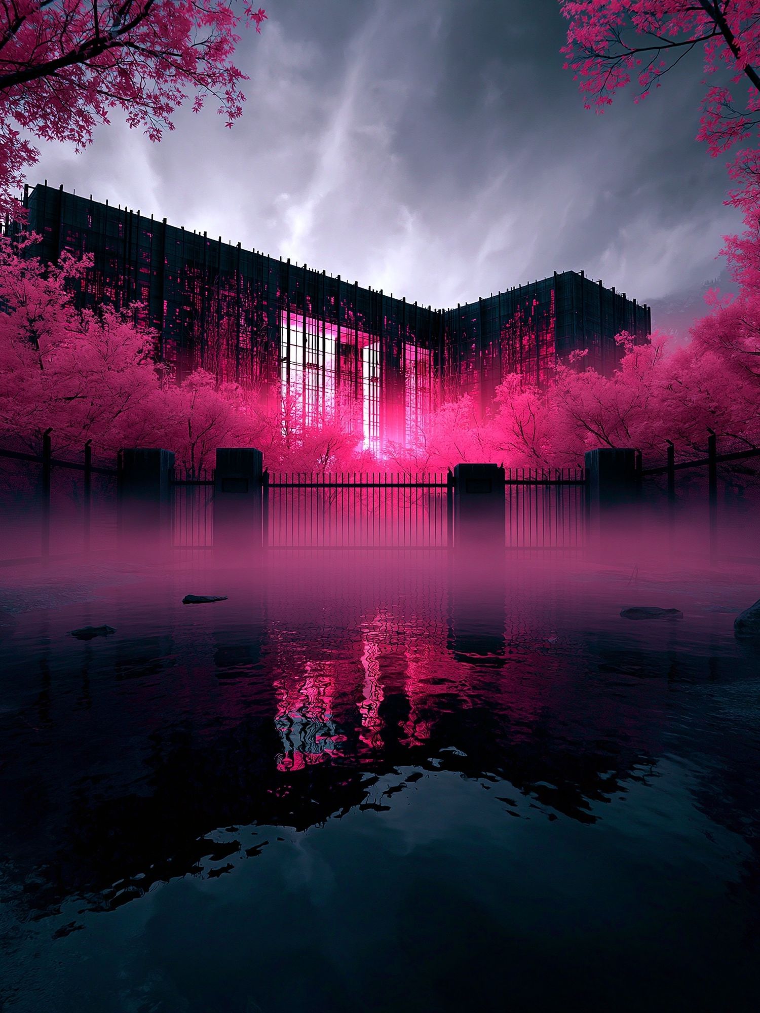 Neon Sakura Cityscape Poster. poster detail