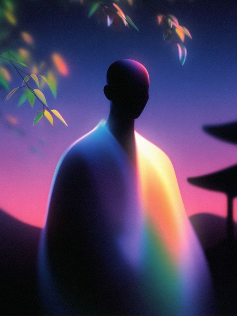 Neon Silhouette Dreamscape Poster. poster detail