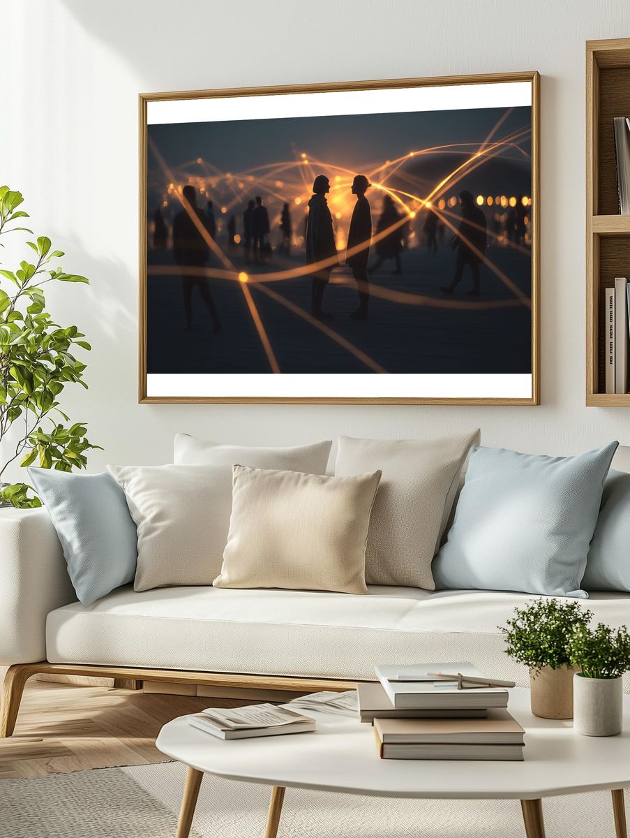 Neon Silhouettes Photography Poster. — room view 2