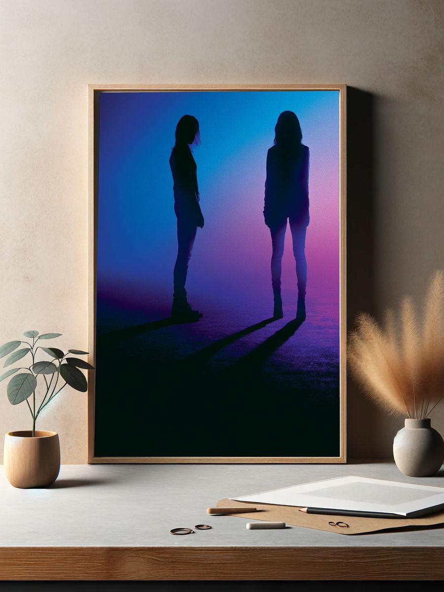 Neon Silhouettes Photography Poster. — room view 2