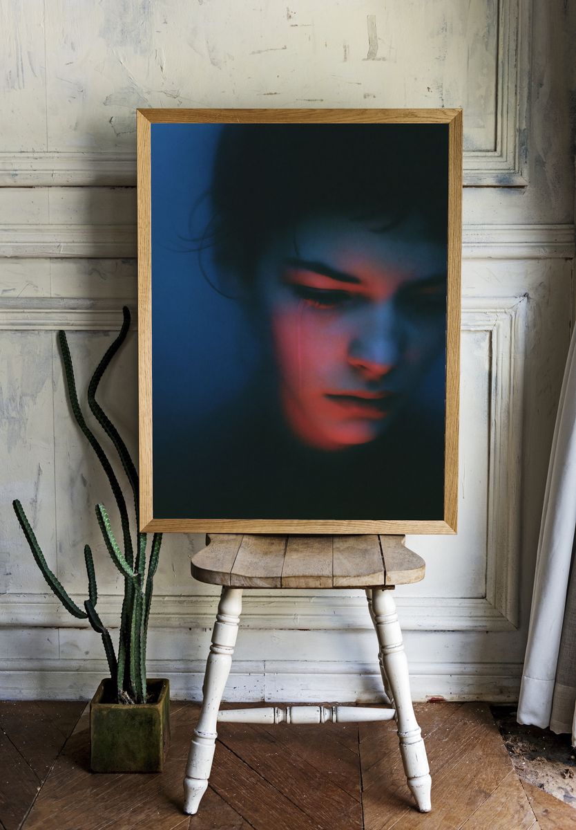 Neon Shadow Portrait Print. room preview