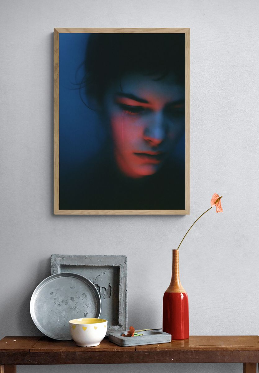 Neon Shadow Portrait Print. — room view 3