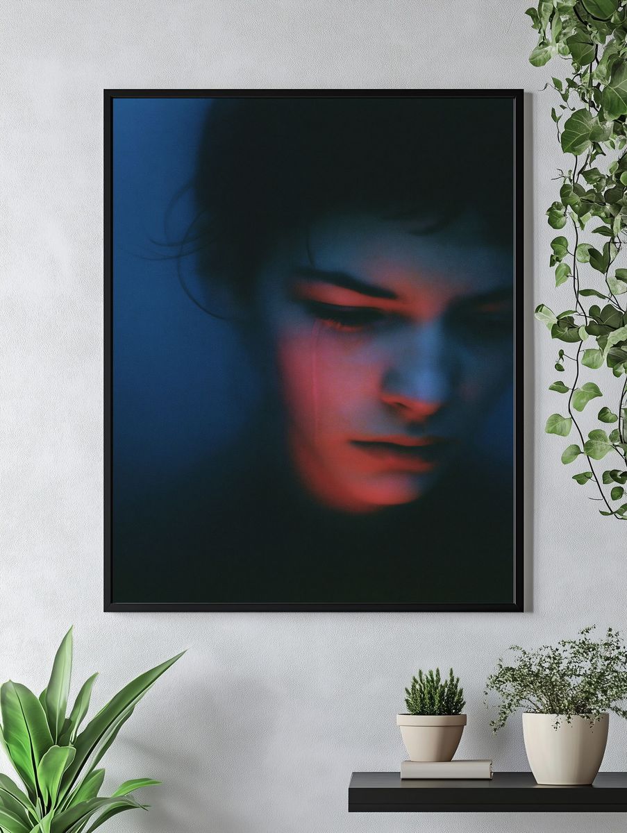 Neon Shadow Portrait Print. — room view 4