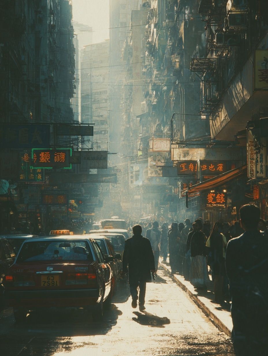 Neon Alley Street Scene Poster. poster — photography art