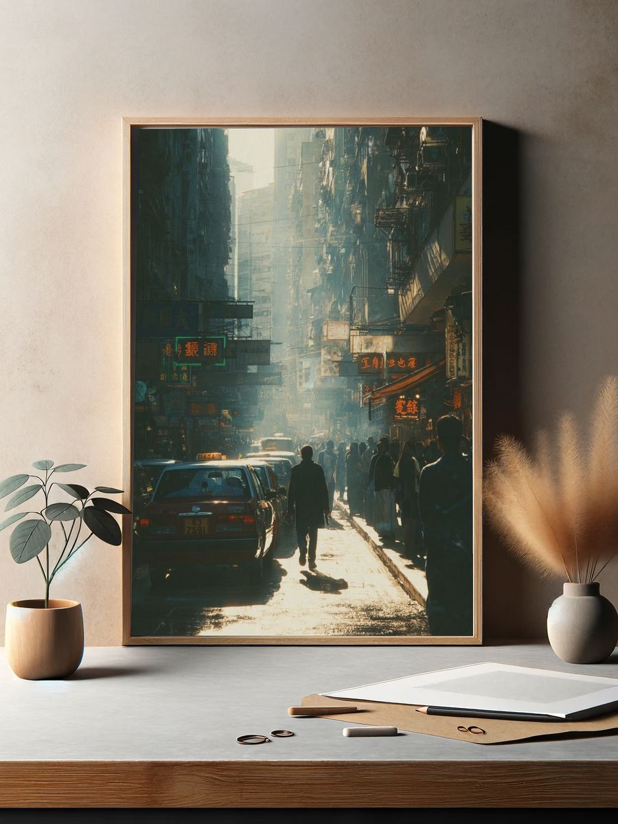 Neon Alley Street Scene Poster. — room view 2