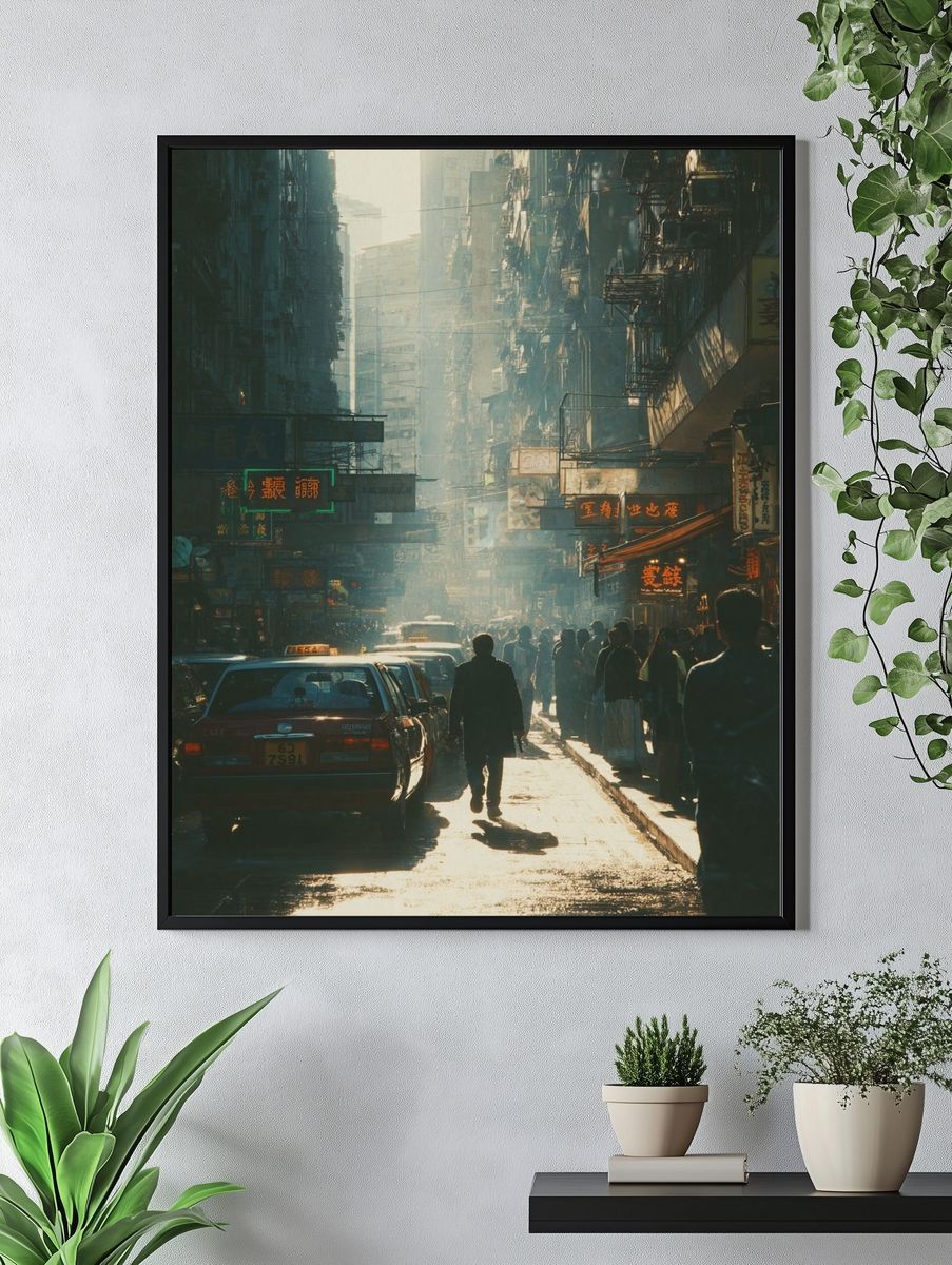 Neon Alley Street Scene Poster. — room view 4