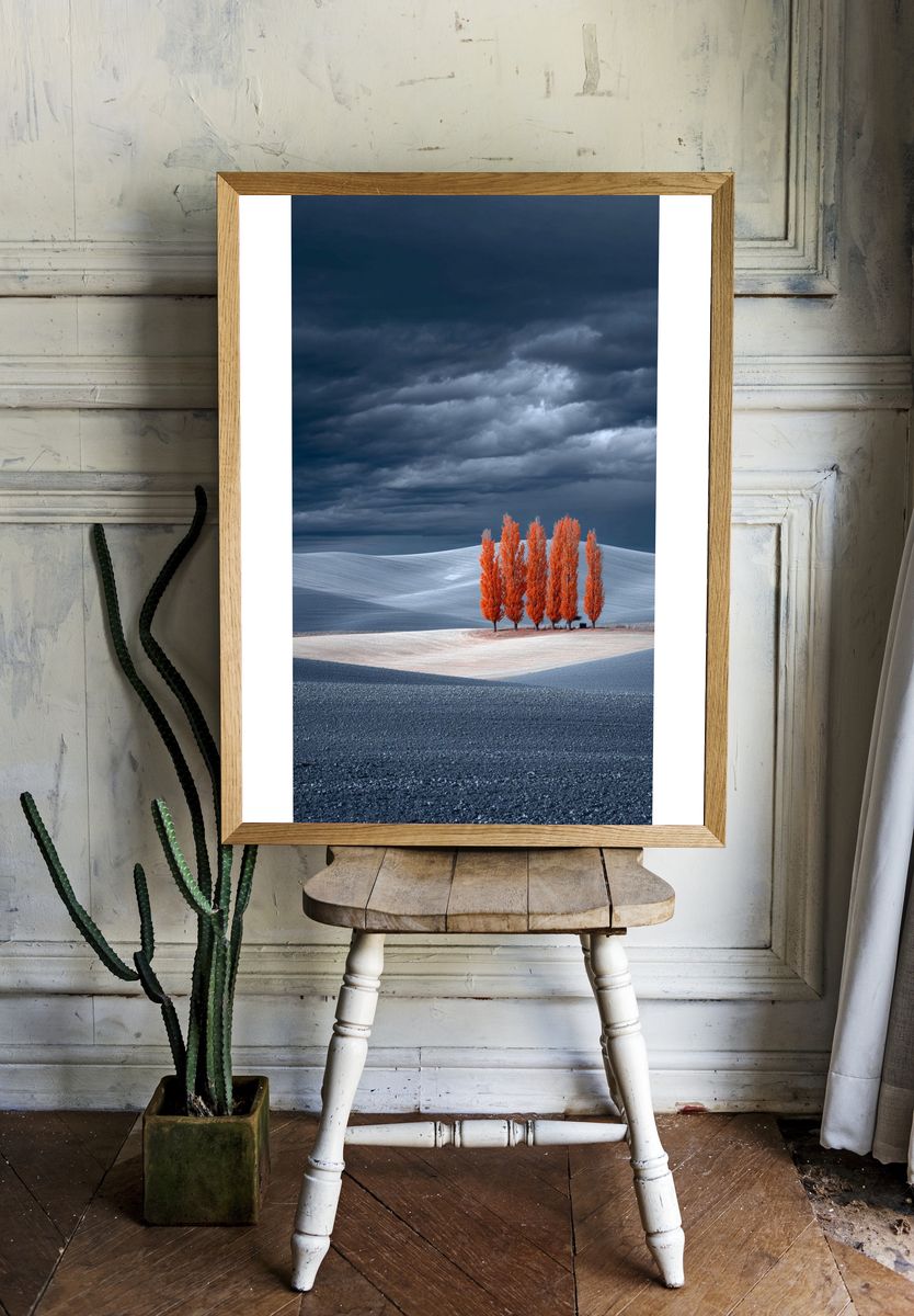Autumn Trees in a Dramatic Landscape Poster room preview