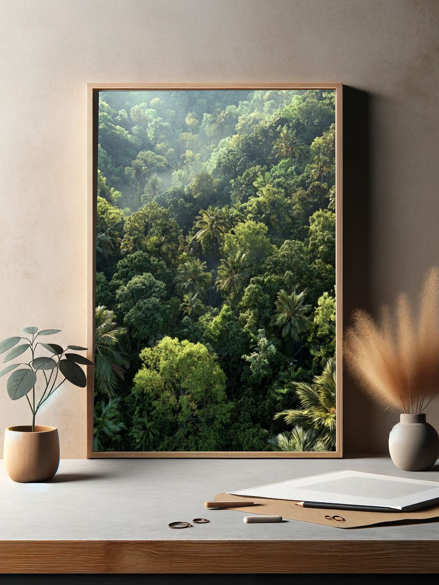 Lush Tropical Forest — Nature Print. — room view 2