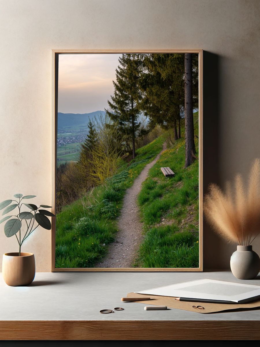 Serene Nature Path — Photography Print. — room view 2