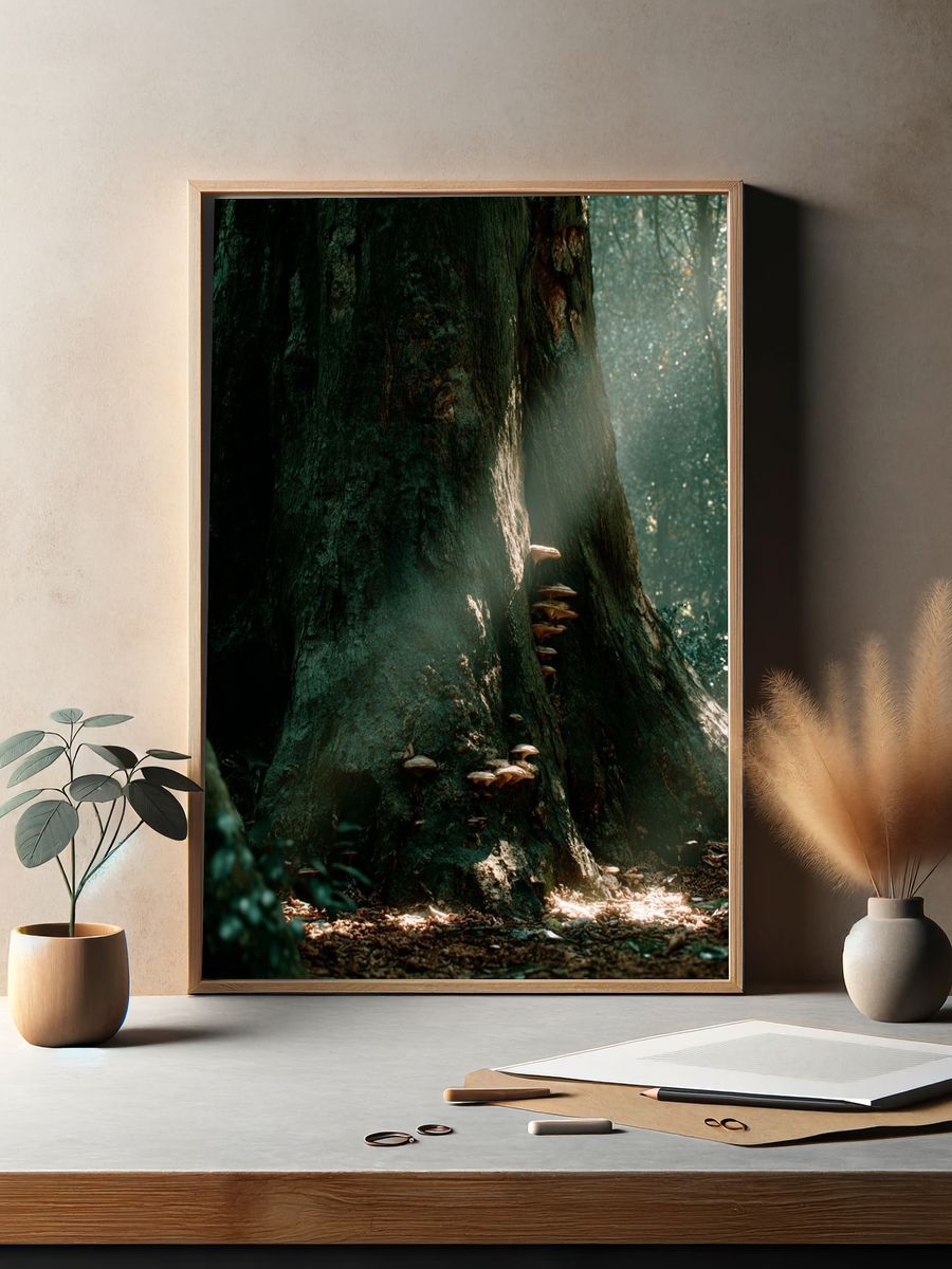 Mushroom Growth on Ancient Tree — Nature Print. — room view 2