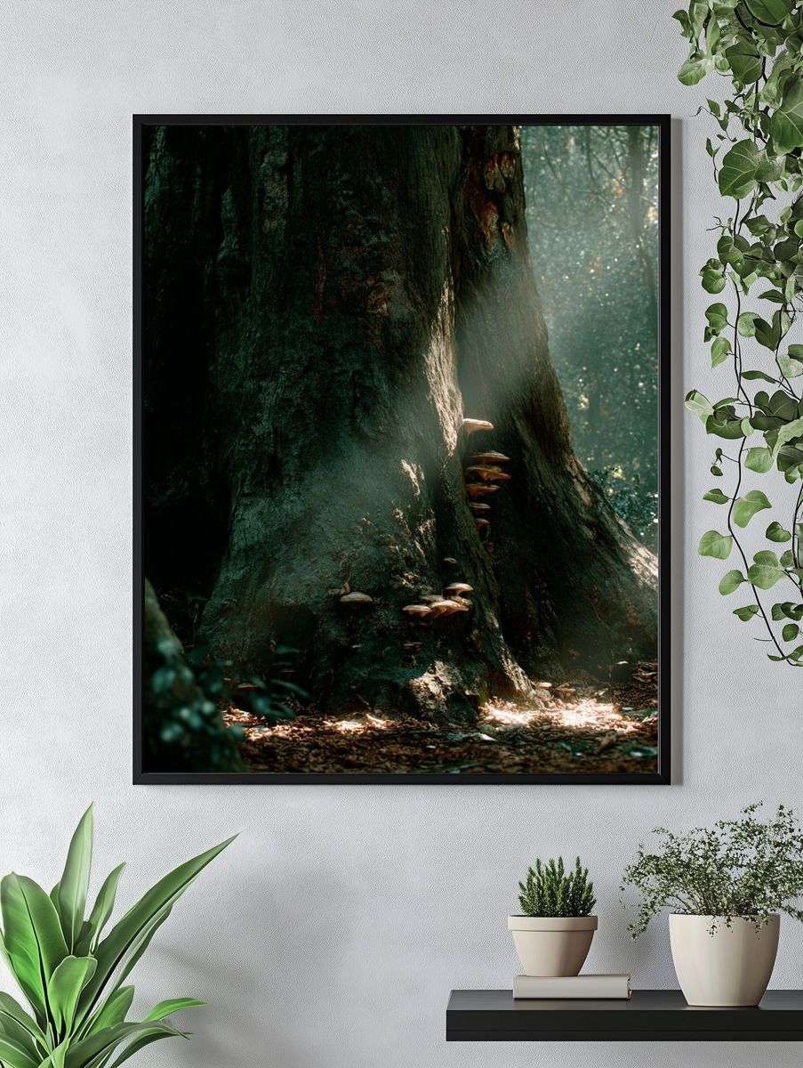 Mushroom Growth on Ancient Tree — Nature Print. — room view 4