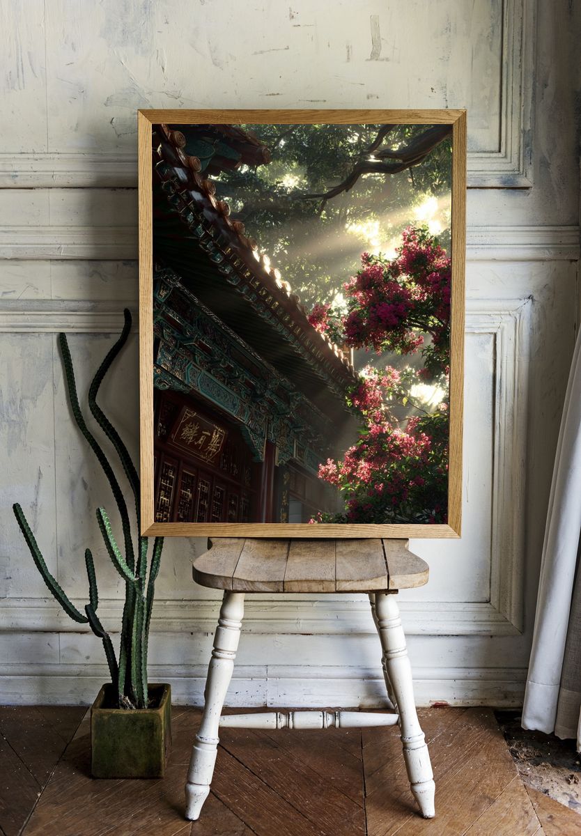 Serene Temple Garden — Nature Print room preview